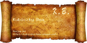 Kubiczky Bea névjegykártya